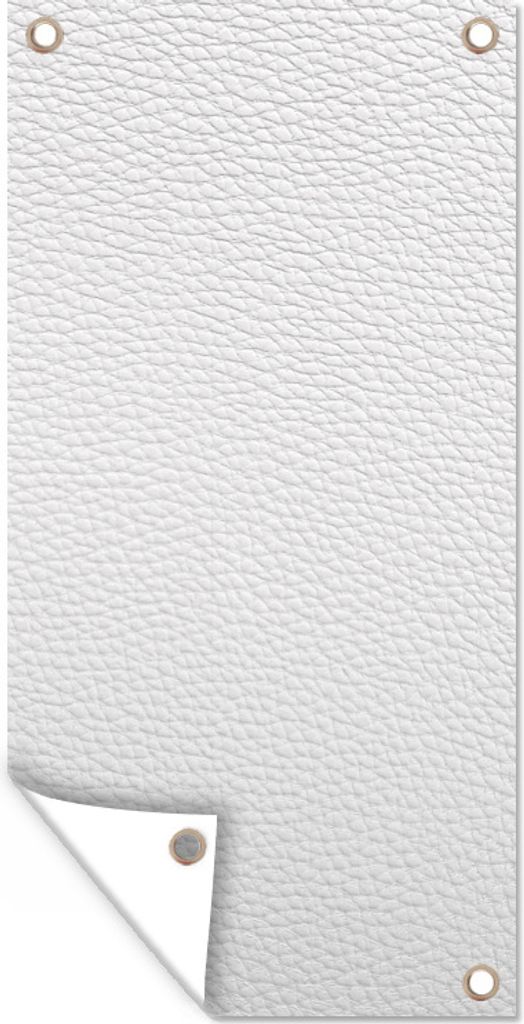 MuchoWow 30x60 cm Outdoor-Poster Gartendeko Sichtschutz Garten Poster für den Garten Leder - Strukturiert - Leder-Optik - Weiß