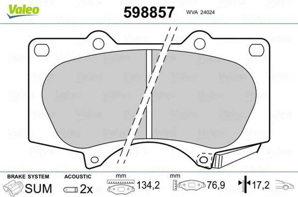 Plaquettes de frein Valeo 598857 pour un freinage silencieux et efficace