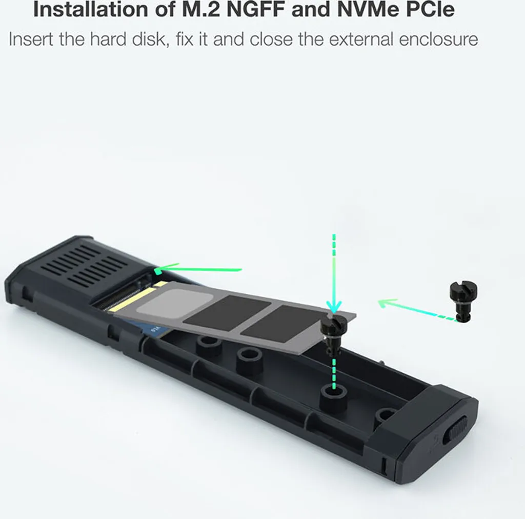 Boîtier SSD Externe NVMe pour Transfert de Données Rapide USB 3.2 G2 - 5