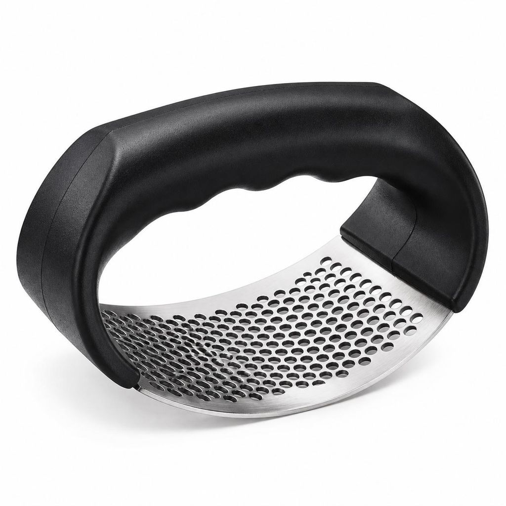 Edelstahl Knoblauchpresse mit ergonomischem Griff – leicht Produktbild 