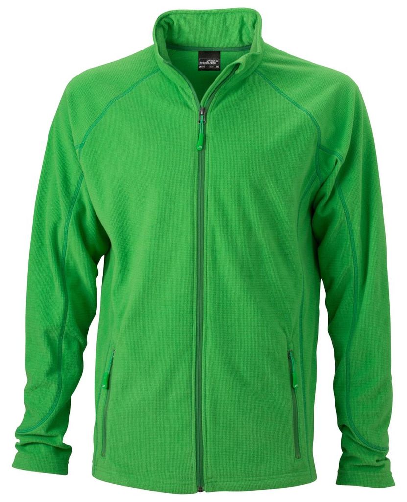 James and Nicholson - Fleecejacke Strukturiert für Herren LT2404 (L) (Grün/Dunkelgrün)