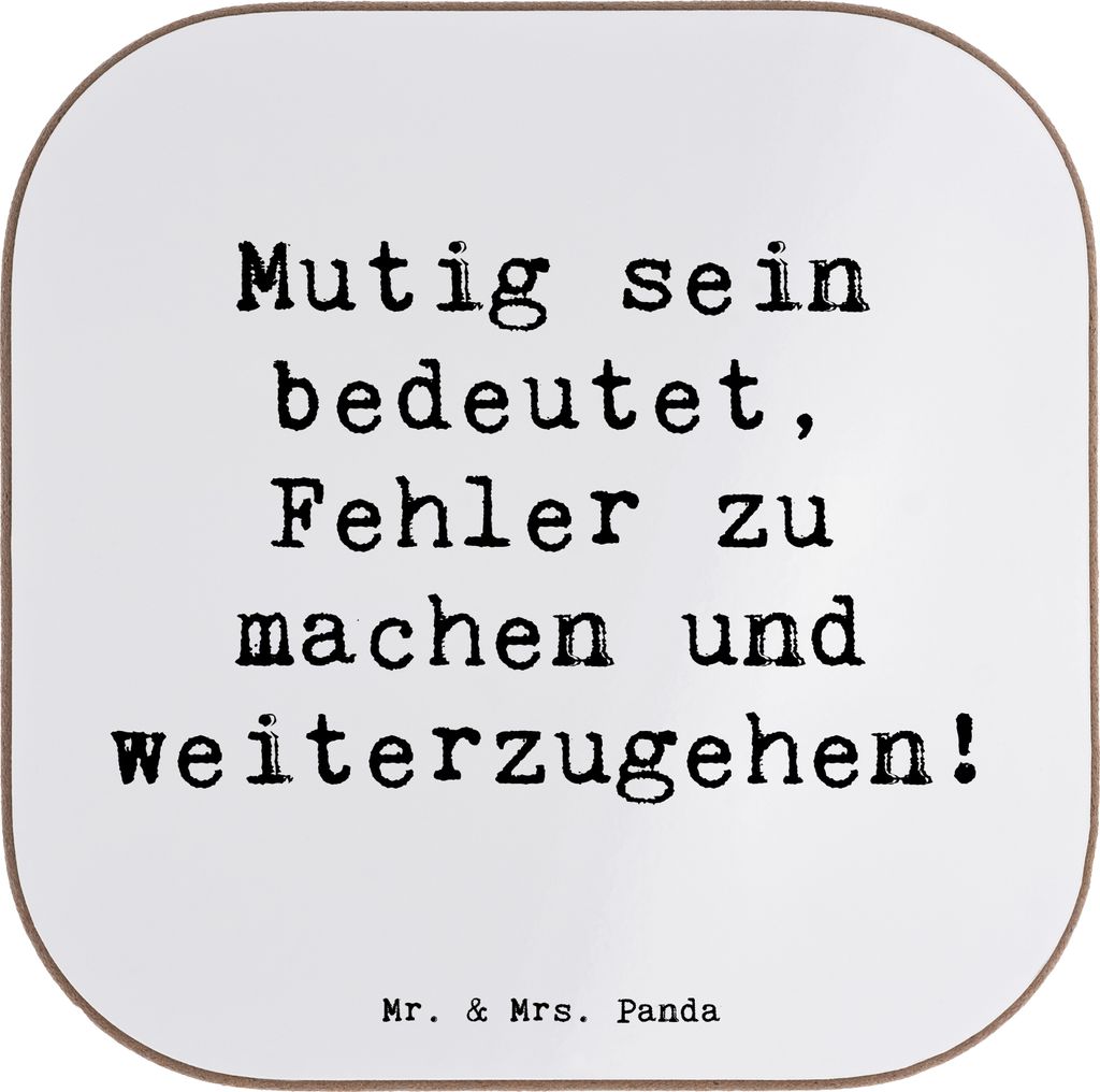 Mr. & Mrs. Panda Untersetzer für Gläser Spruch Fehler machen Lernen - Weiß - Geschenk, Liebe, Holzuntersetzer, Ziele erreichen, Zuversicht, Coas...