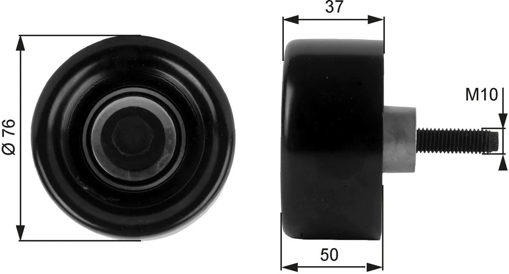 Poulie de renvoi courroie accessoire GATES T36186 pour Ford Transit 2.4