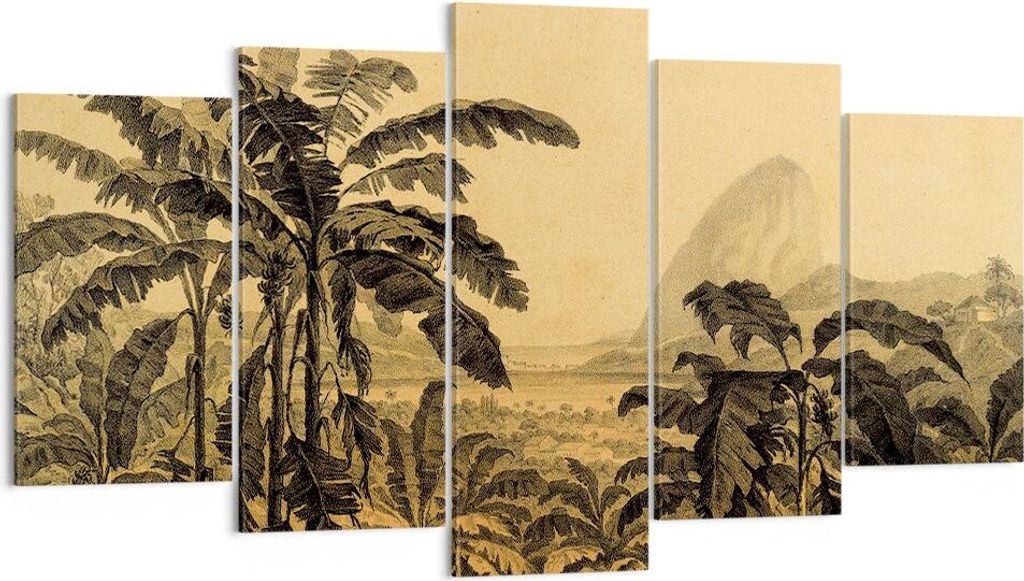 Bild auf Leinwand - Leinwandbild - 5 Teile - Palmen Wald Produktbild 