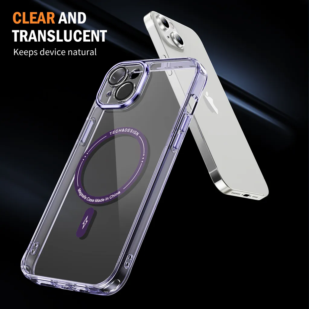 Custodia iPhone 13 Mini MagSafe Viola Trasparente - Protezione Ibrida - 3