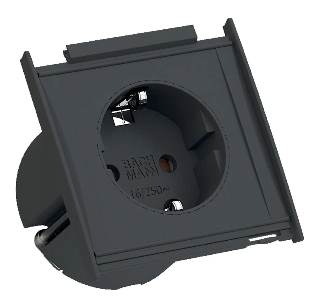 Prise de Courant Encastrable KAPSA XXS Bloc Multiprise Bureau Noir 2m