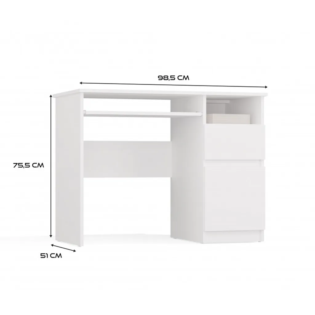 Table blanche OZARK version droite avec finition mate et structure renforcée - 6