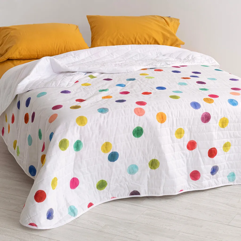 Copriletto Confetti 270x260 cm | 100% Cotone per Letti 160-180