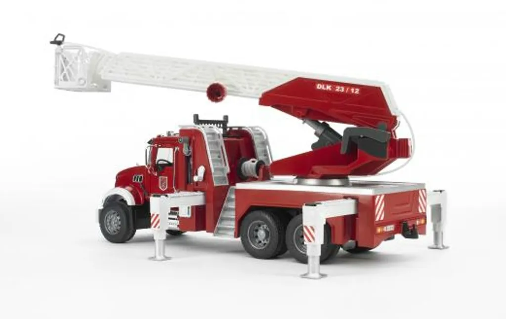 Camion de pompier Bruder MACK Granite incassable avec grande échelle - 9