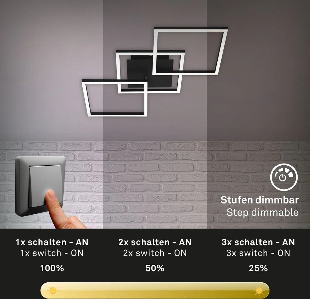 Lampada Soffitto LED Briloner 30W Nero Dimmerabile: Luce Su Misura - 4