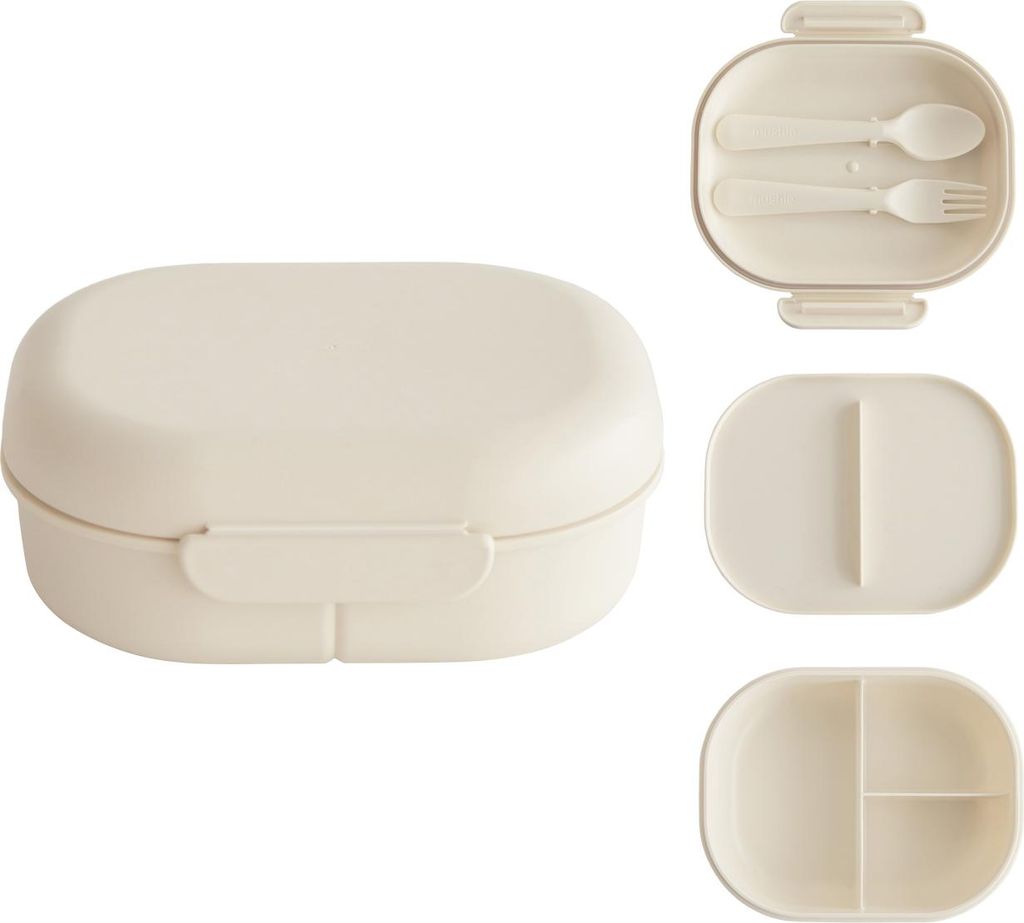 Mushie - Lunchbox Inkl. Besteck - Ivory | Babybesteck