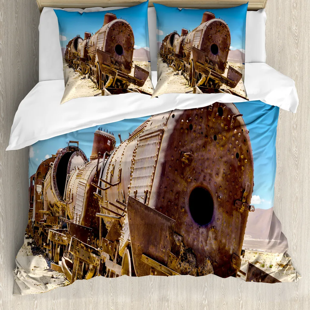 Set Letto Locomotiva Vapore Vintage 155x220 cm - Tessuto Antiacaro