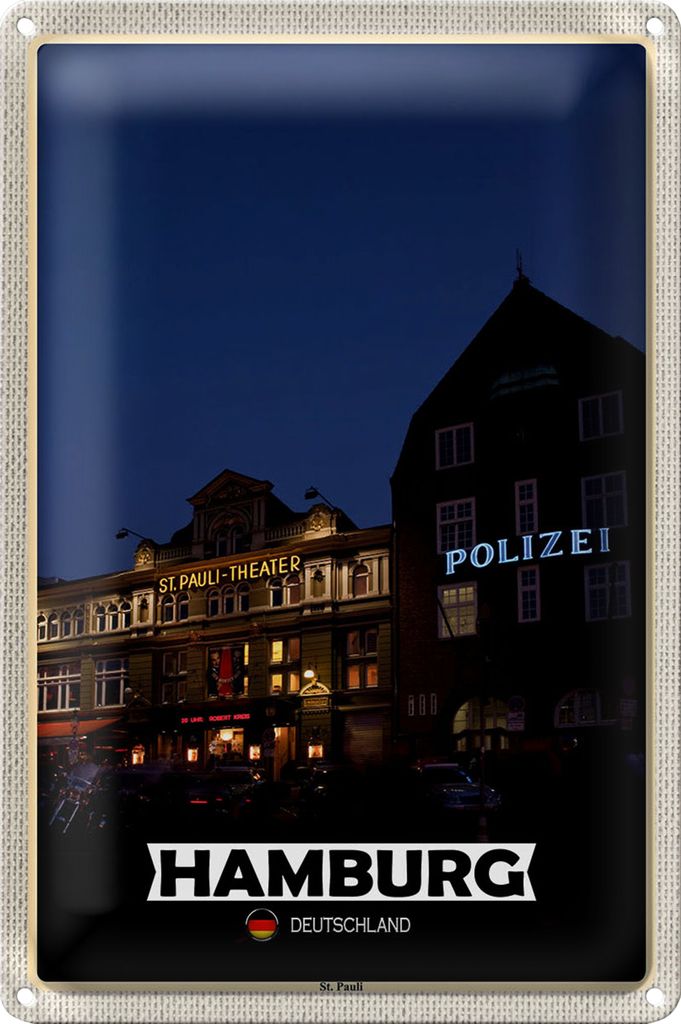 Blechschild Städte Hamburg St. Pauli Theater 20x30cm