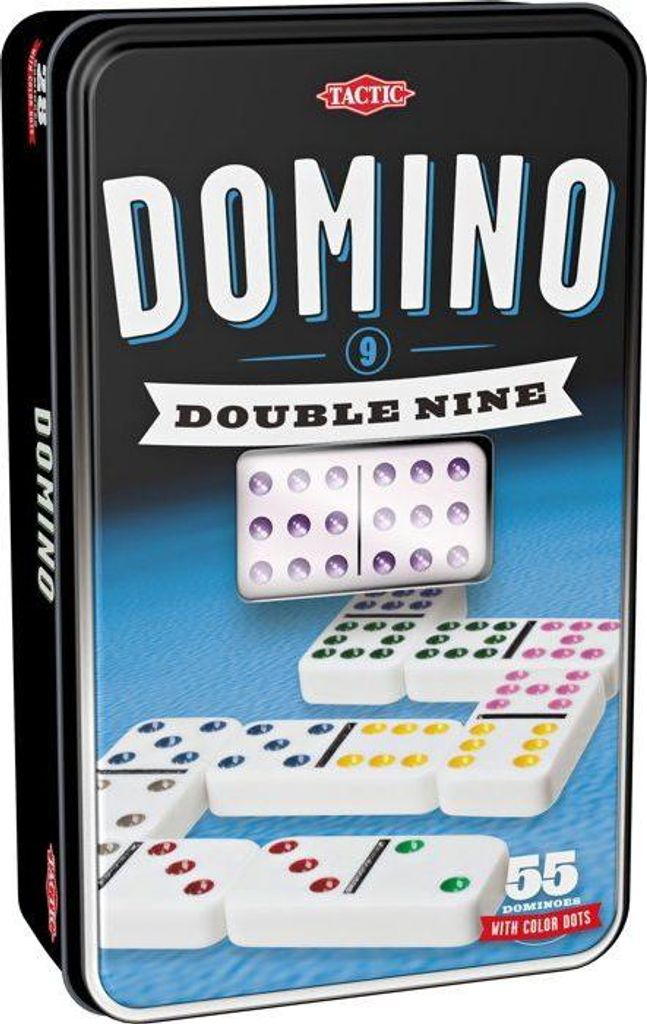 Domino Double 9 TACTIC, Gesellschaftsspiel, Klassisches Domino Spiel, Ab 7 Jahren