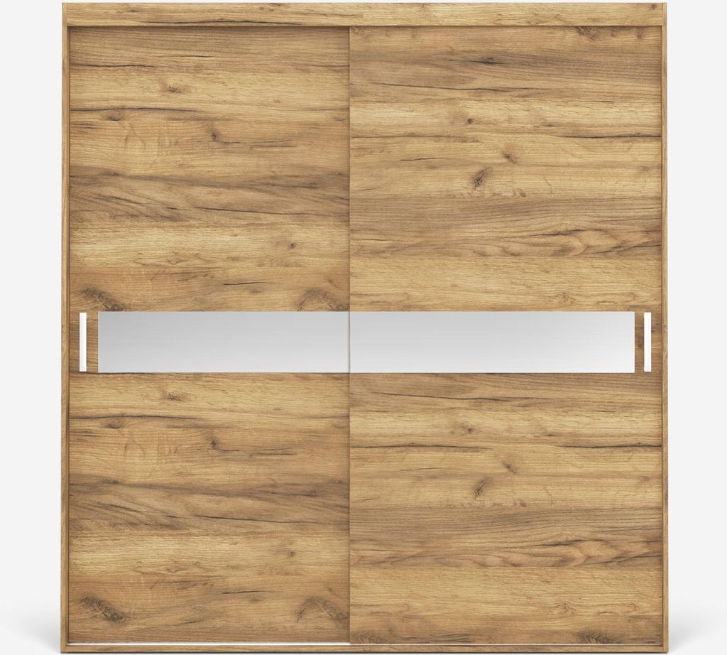 VIKK - Kleiderschrank Schiebeschrank, Schrank Mare - Wohnzimmer, Flur, Schlafzimmer - Garderobenschrank mit Spiegel - Schiebetürsystem, robuste Ko...