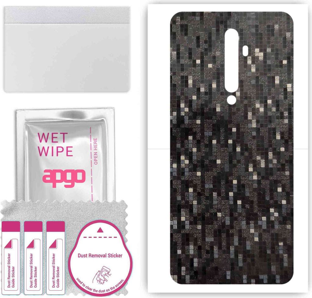 apgo Rückseite Schutzfolie, Skin, kompatibel mit Oppo Reno2 F, Hinten Displayschutzfolie aus Vinylfolie, kratzfest, einfache Montage - Carbon Blac...