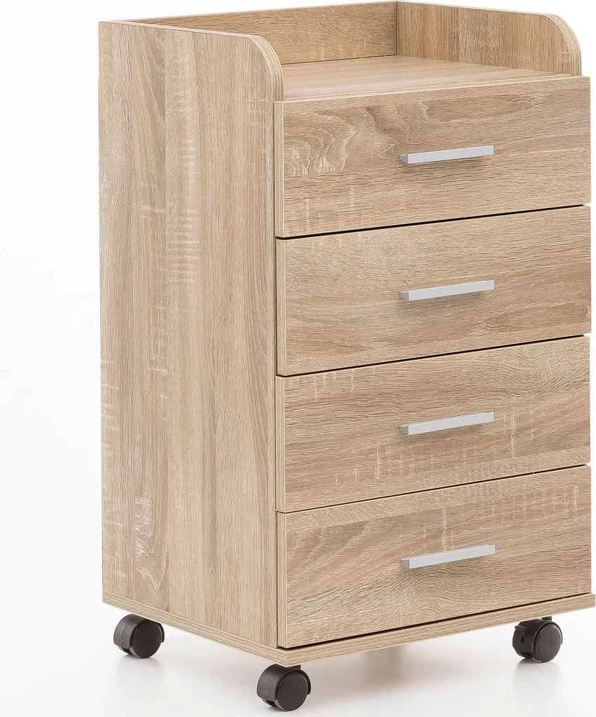 Conteneur roulant WL5.749 40x70,5x33cm Sonoma pour bureau et rangement