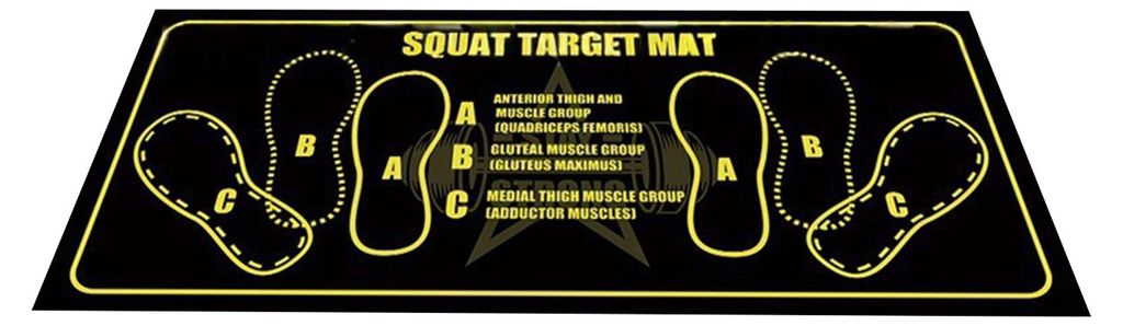 Kniebeugenmatte mit Fußpositionsführungen, Heimfitness-Kniebeugenmatte, 80 x 35 cm, multifunktionale Trainingsmatte für Kniebeugen, Ausfallschri...