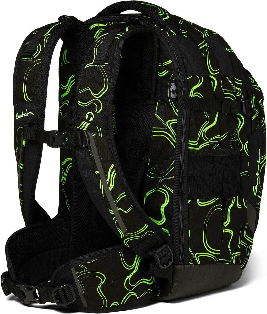 satch Schulrucksack Match Green Sup schwarz neongrün Produktbild 4