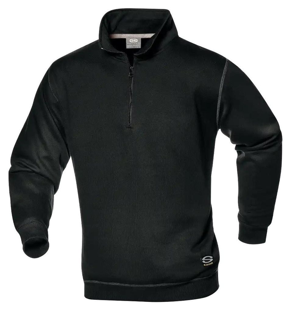 Sir Safety Sirflex Thermo-Sweatshirt Herren mit Reißverschlusskragen Baumwolle Polyester, L, Schwarz