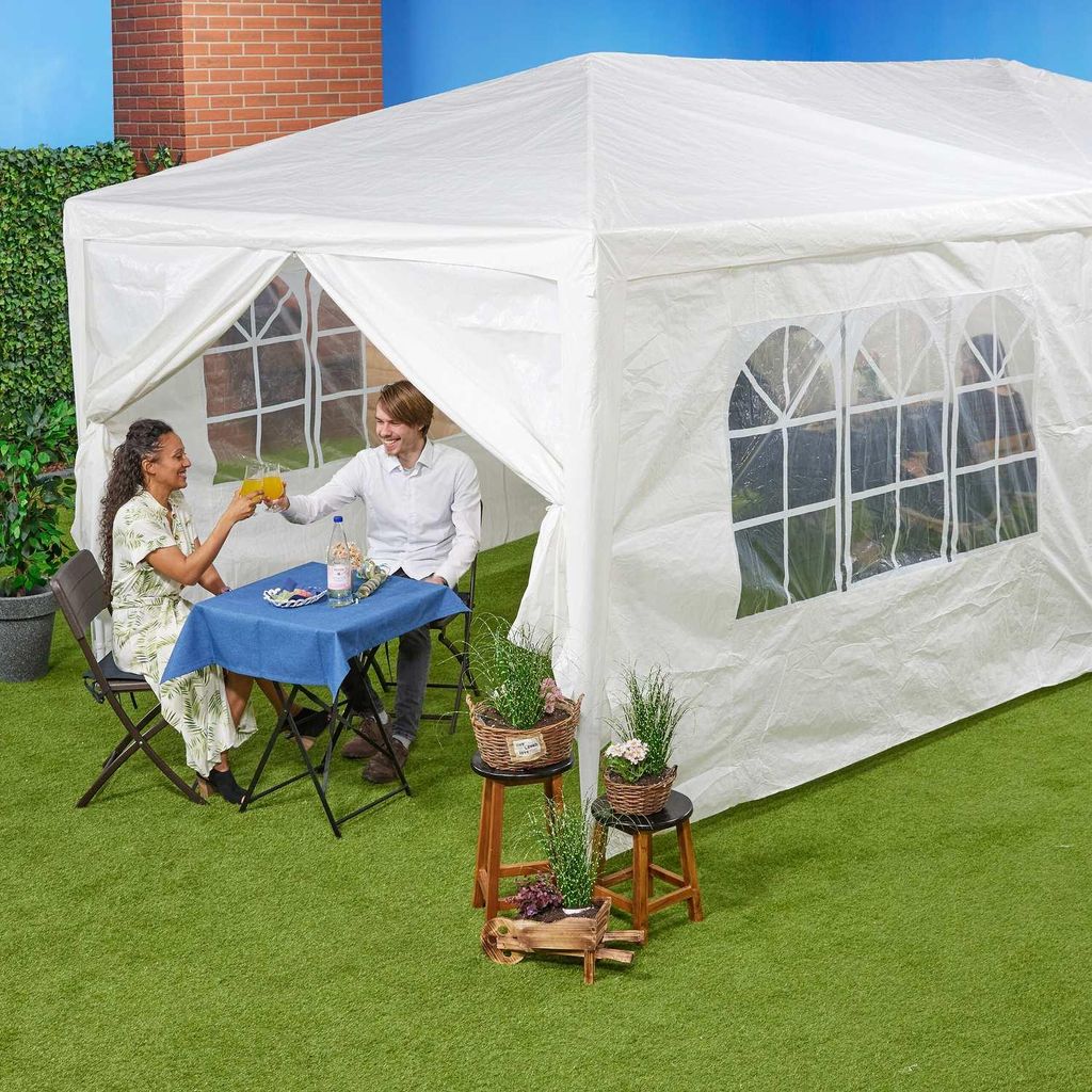 Pavillon-Seitenwände, 6x, 3x6m, wasserdichtes PE-Gewebe