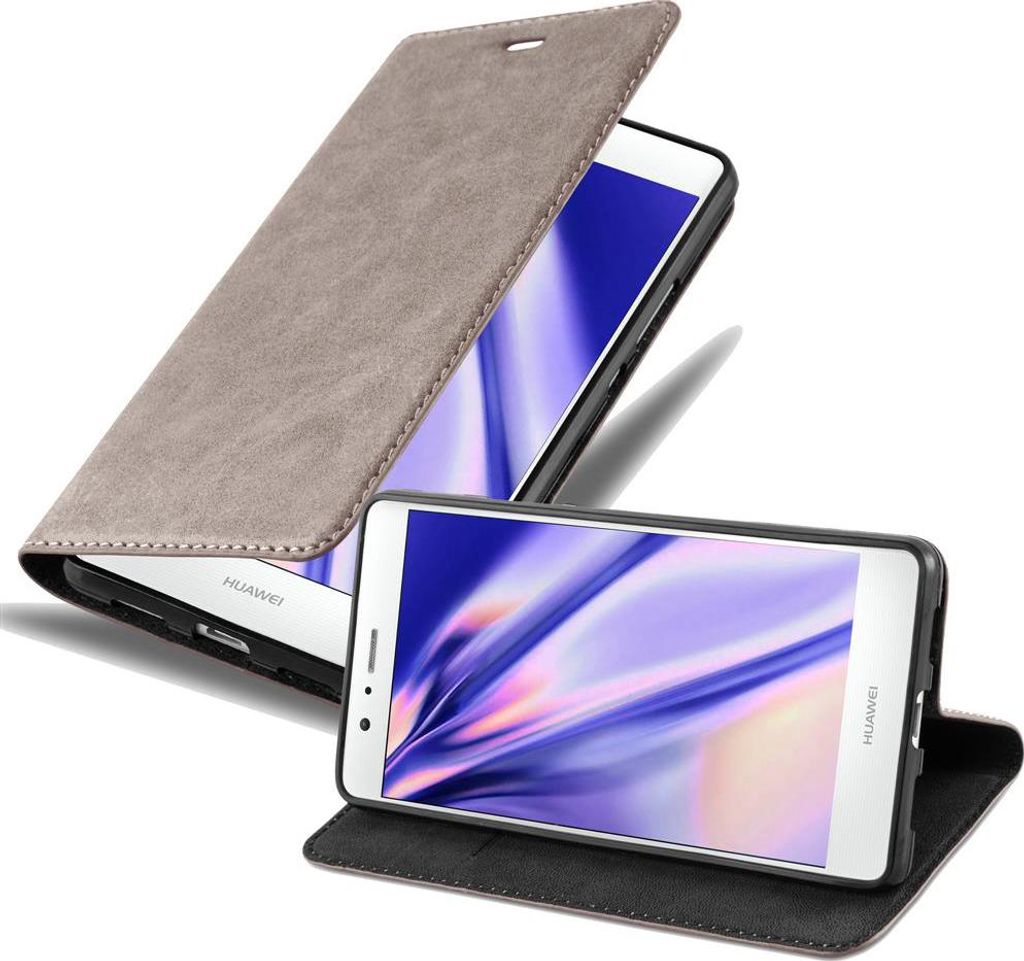 Cadorabo Hülle für Huawei P9 LITE 2016 / G9 LITE Schutz Hülle in Braun Handyhülle Etui Case Cover Magnetverschluss