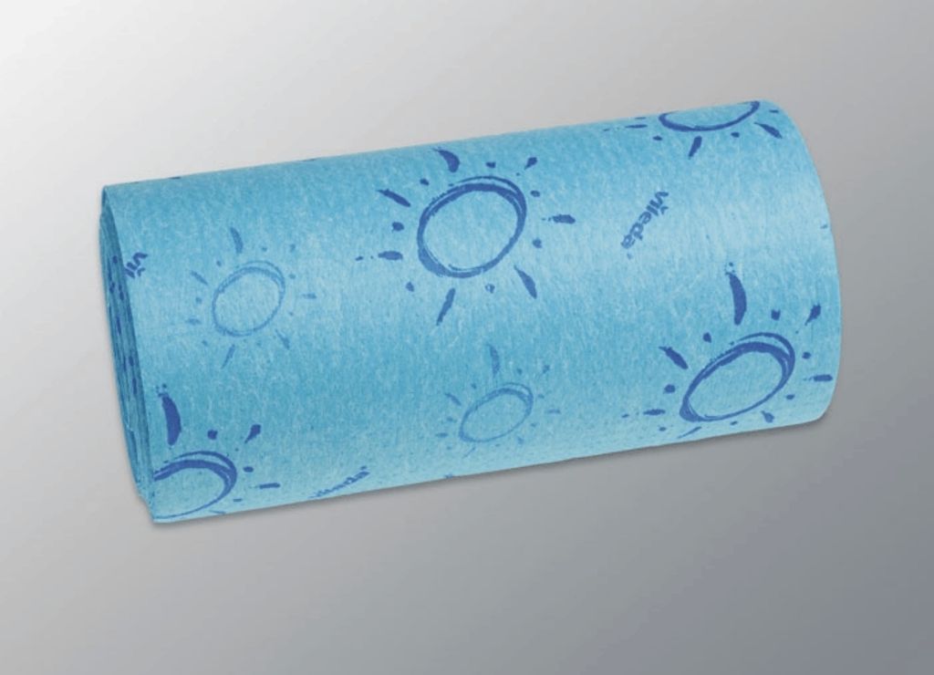 Schwammtuch Quick nDry 0,25x10m auf Rolle blau Packung mit 4 Stück
