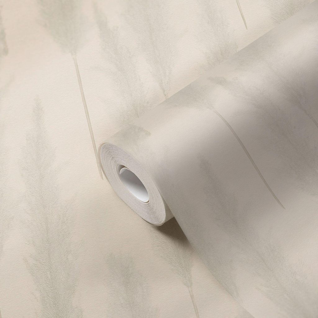 A.S. Creation | Florale Tapete | Vliestapete | Kollektion #Hygge | 386311 | Grau | 10.05 x 0.53 m | Schilfgras | Wohnzim