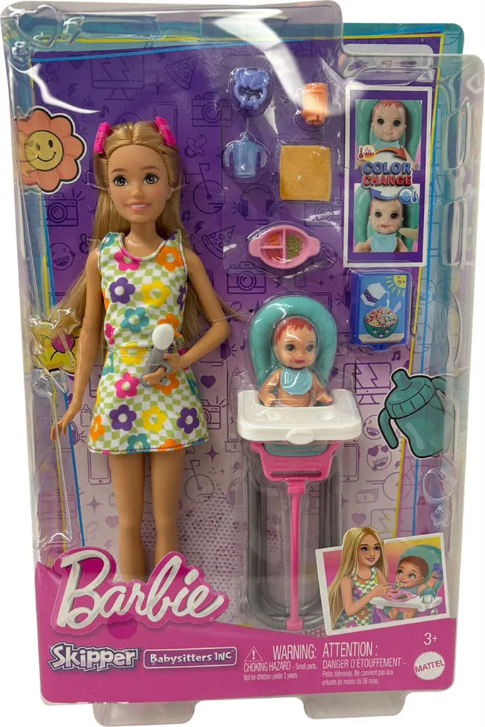Set de jeu Babysitters Inc. Barbie HTK35 avec Poupée et Figurines Enfant
