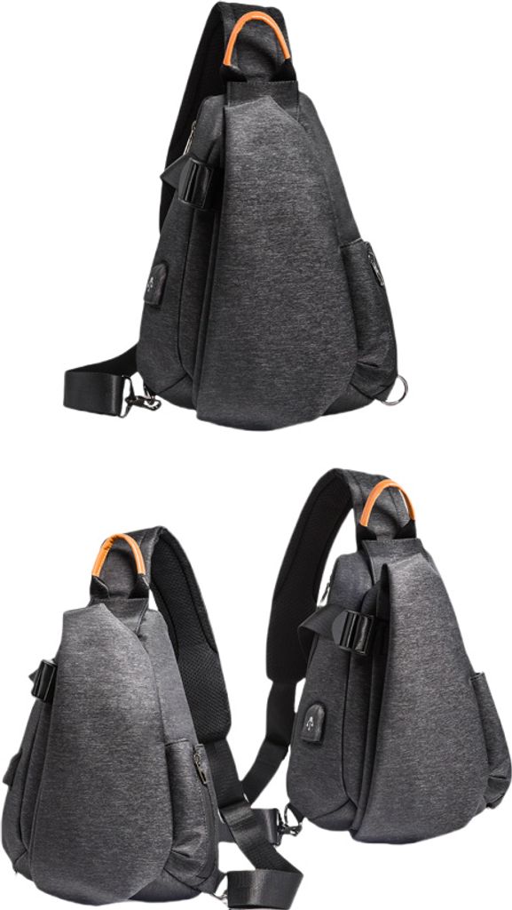 INF Vielseitige schwarze Oxford-Stoff-Umhänge-/Crossbody-Tasche