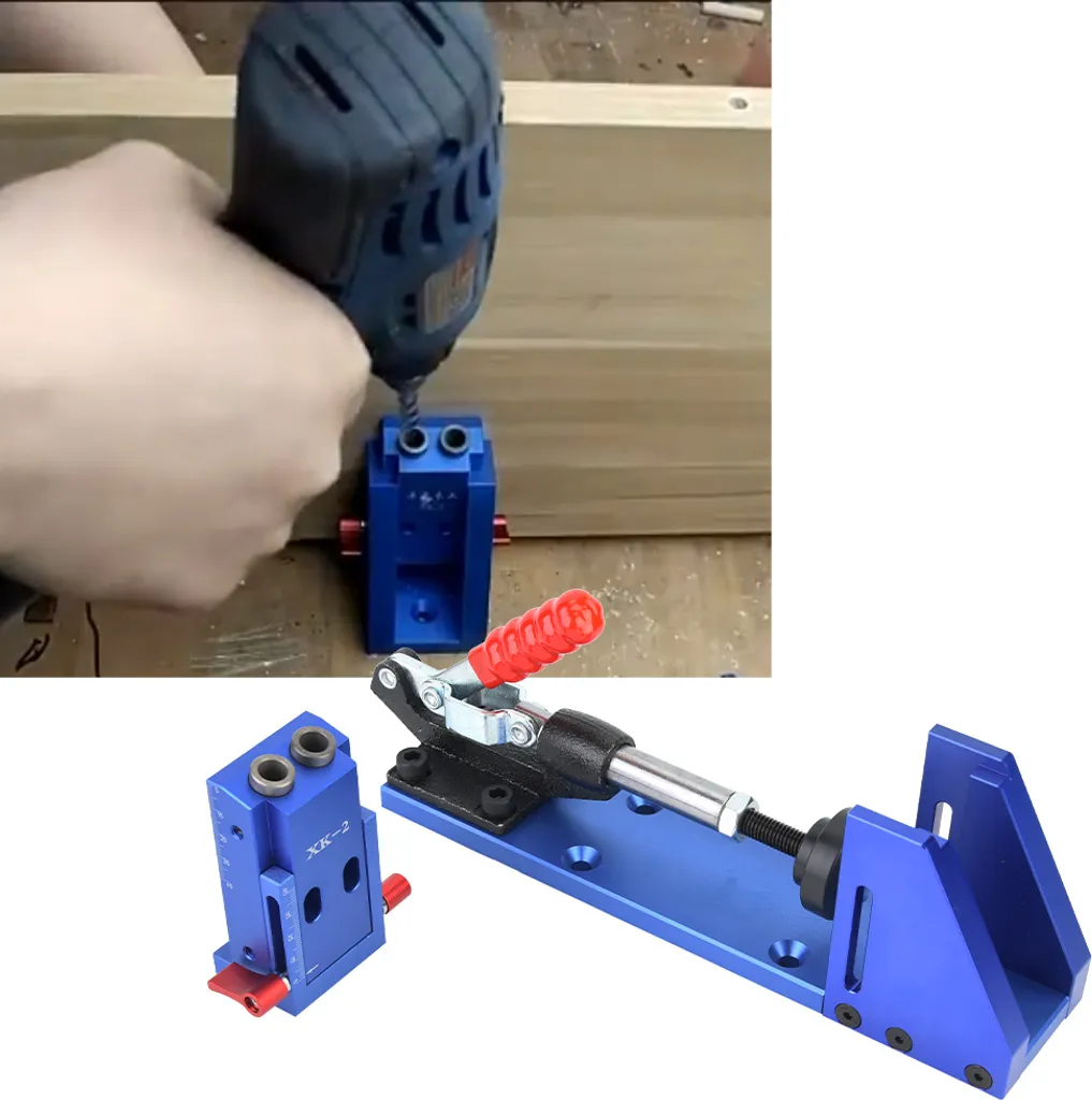 Guide de perçage pour assemblage de meubles avec mèche et pince - 4