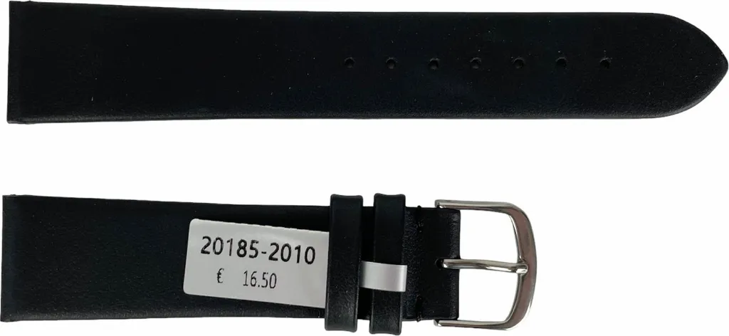 Cinturino 20mm in Pelle Nera Lucida Waterproof | Lusso Impermeabile