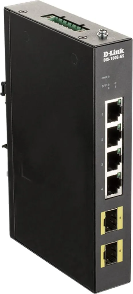 Switch Rail DIN Industriel 4 Ports Gigabit D-Link DIS-100G-6S Robuste
