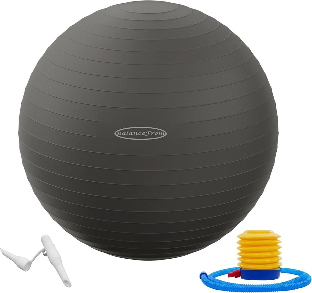 Anti-Burst und Rutschfeste Übungsball für Yoga Fitness und Geburt mit Schneller Pumpe 2 lbs Kapazität
