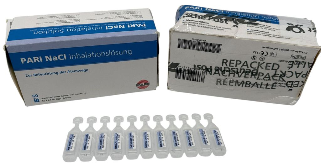 PARI NaCl roztwór do inhalacji, 60 szt. Ampułki Zdjęcie produktu 