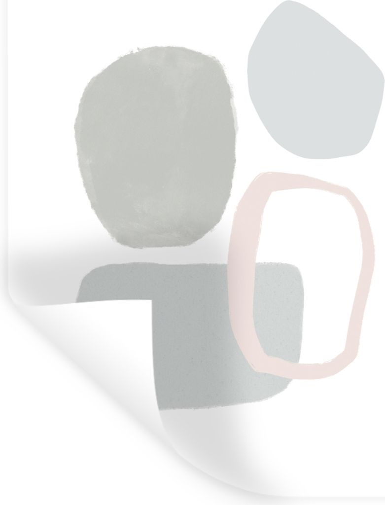 MuchoWow Wandtattoo Wandsticker Wandaufkleber Linienkunst - Abstrakt - Pastell 30x40 cm Selbstklebend und Repositionierbar - Sticker - Dekorfolie