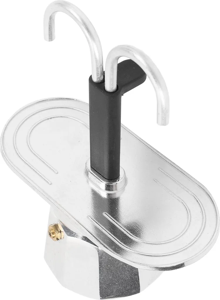 Doppelkopf-Kaffeekanne 100ml Aluminiumlegierung DIY Mini Italienisch Doppelkopf Herdplatte Kaffeemaschine für Home Cafe Decagon Base