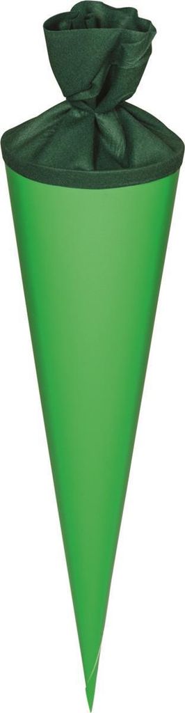 Schultüte Filzverschluss Rohling 19x70cm grün Packung mit 5 Stück