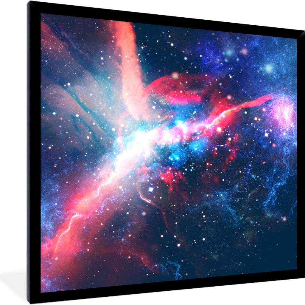 MuchoWow Gerahmtes Poster Raum - Farben - Licht 40x40 cm - Poster mit Schwarzem Bilderrahmen Wandposter Rahmen Foto Bilder - Mit Rahmen - Wanddek...