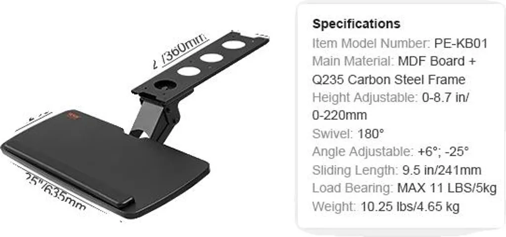 Support de clavier avec design ergonomique et hauteur ajustable flexible