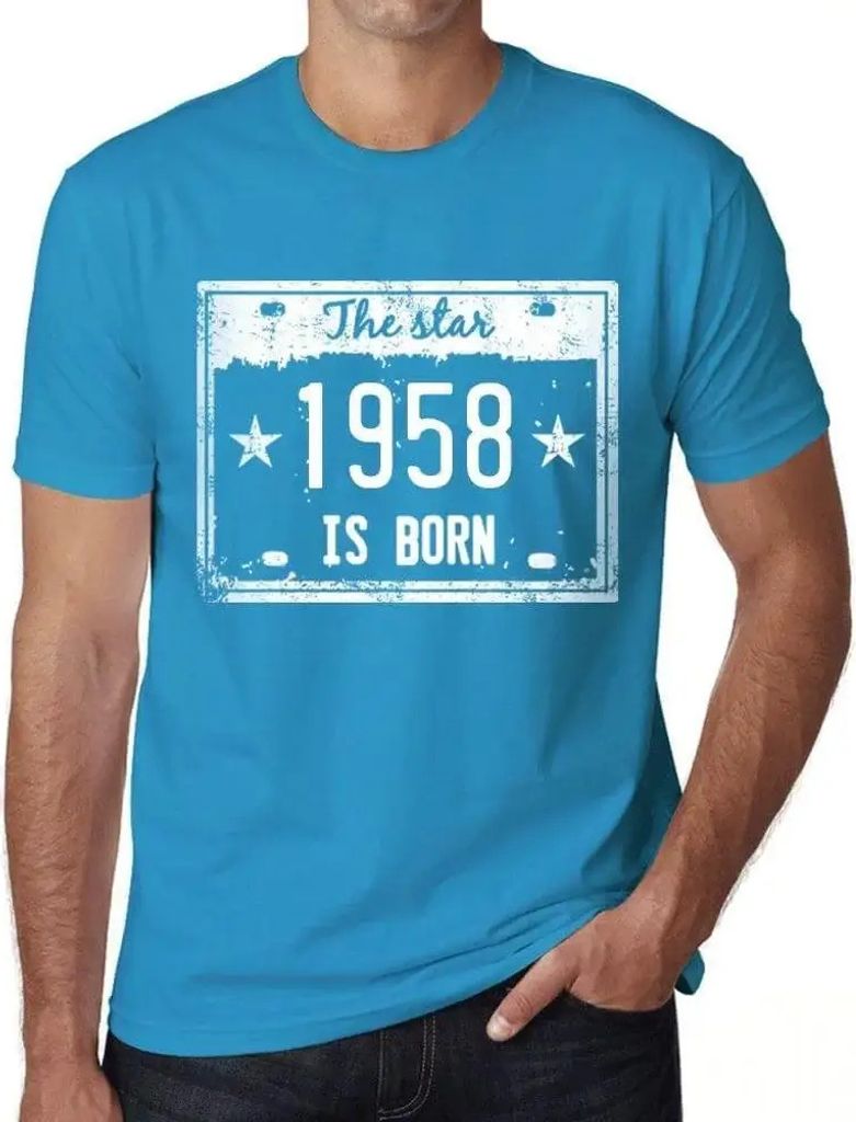 Herren Grafik T-Shirt Der Star wird 1958 geboren – The Star Is Born in 1958 – Geschenk 66. Geburtstag Jahrestag 66 Jahre Jubiläum 66 Jährige ...