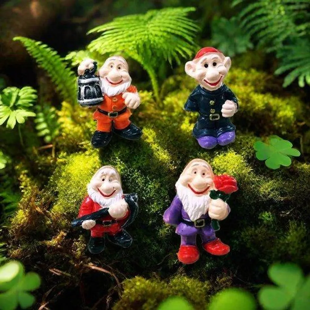 Figurines de Nains de Jardin - 4 Personnages Décoratifs Imperméables