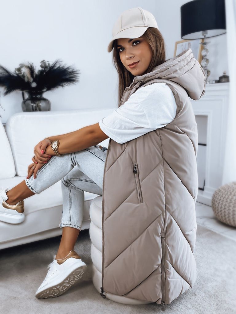 Dstreet Damenweste Zipis beige XXL