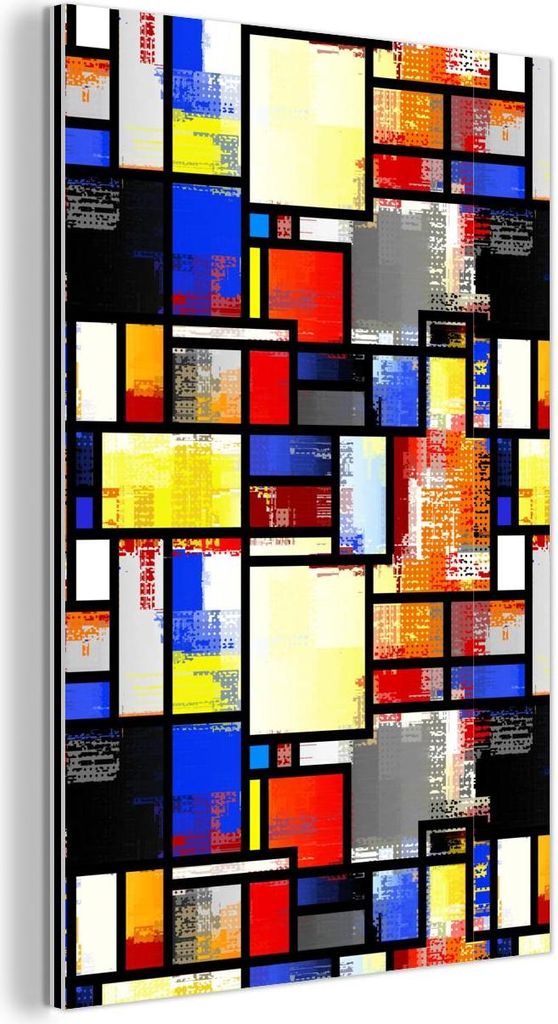 MuchoWow Wanddekoration Metall Metallbild Wandkunst 20x30 cm Malerei - Mondrian - Alte Meister MuchoWow Aluminium Gemälde - Alu Dibond Bild