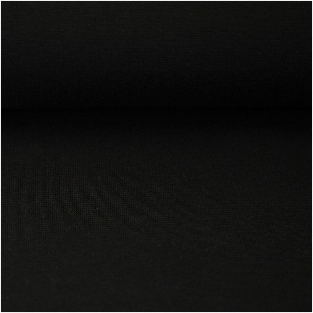 Bündchenstoff Schlauchware 50(100)cm extrabreit Meterware ab 25cm Jersey Oeko-Tex schwarz