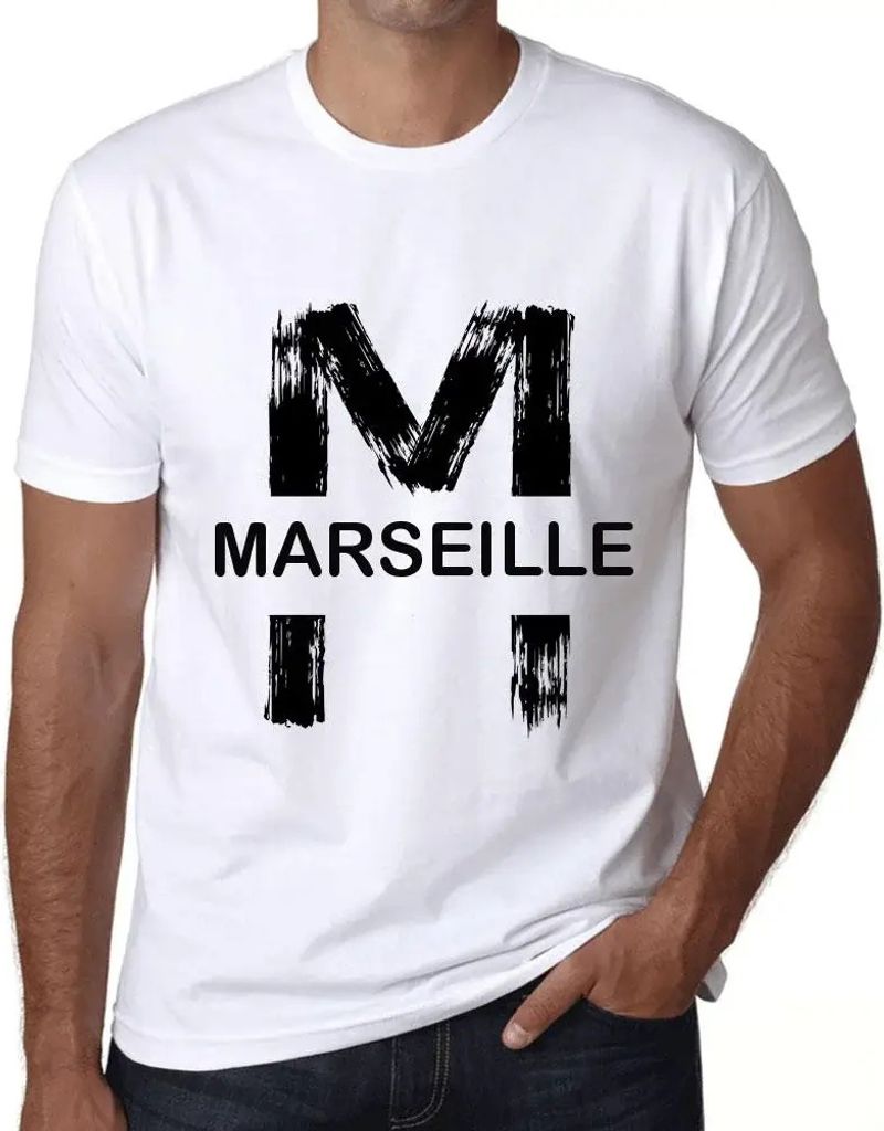 Herren Grafik T-Shirt Marseille Öko-Verantwortlich Vintage Jahrgang Kurzarm Lustige Druck Geburtstag Geschenk Mann