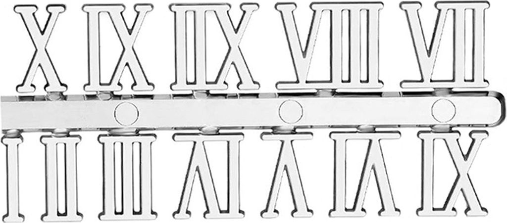 INF Silberne römische Ziffern für Uhren - 2,3 cm - Box-Set Silber