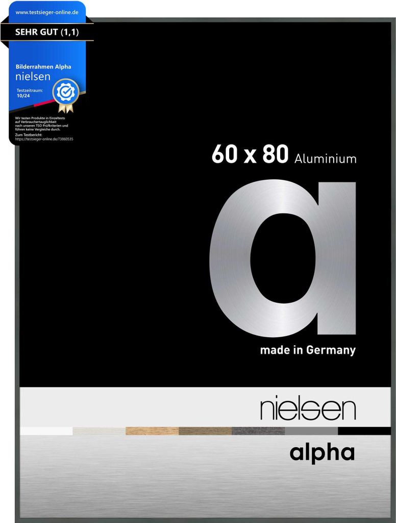 nielsen Aluminium Bilderrahmen Alpha, 60x80 cm, Platin