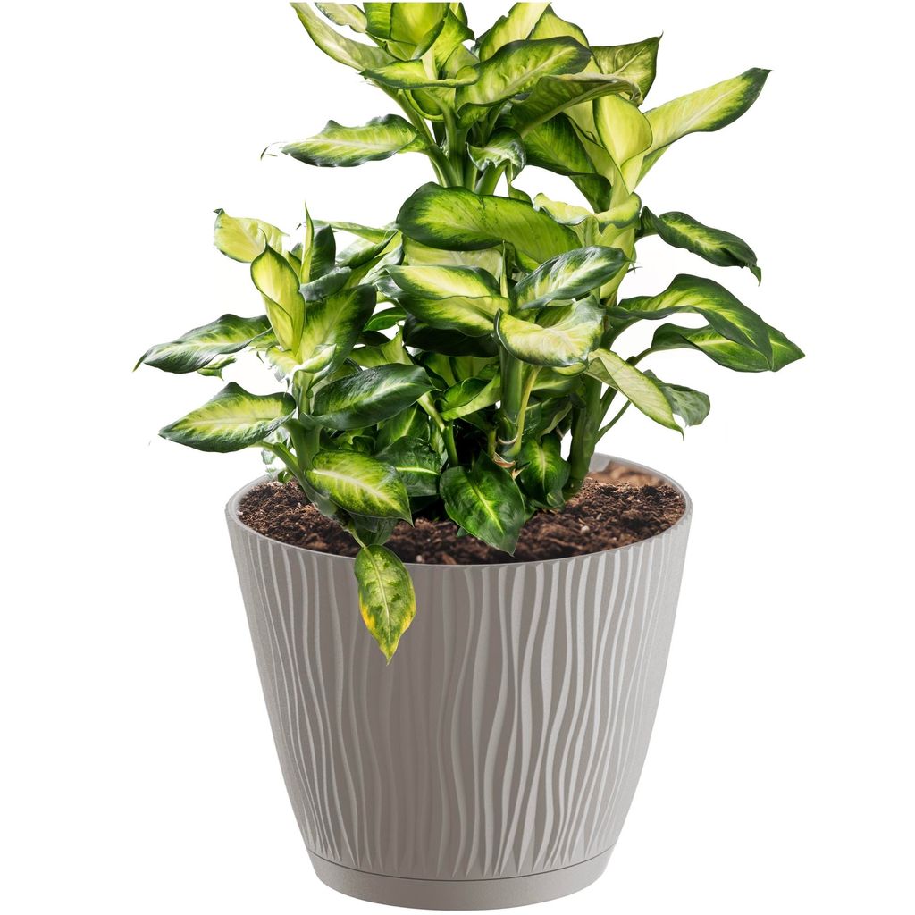 Doniczka Sandy z miską mocca 16,8 cm Zdjęcie produktu 