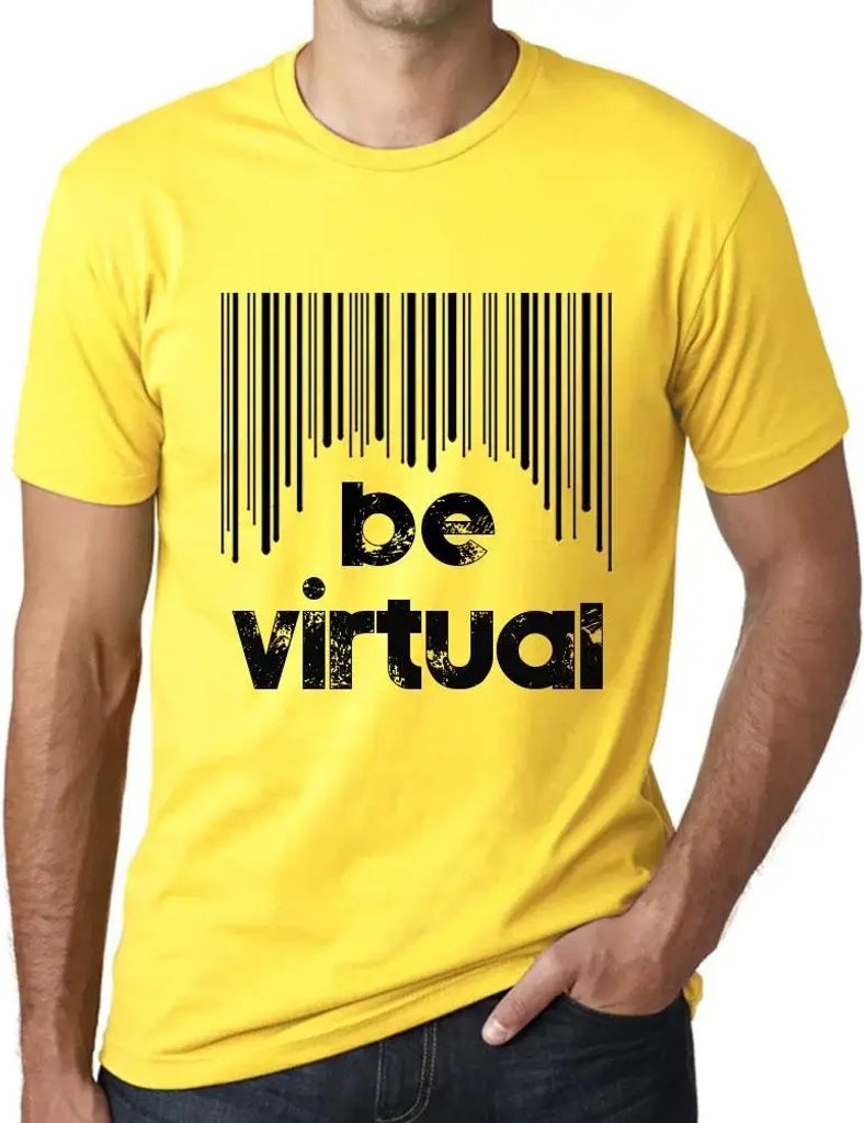 Herren Grafik T-Shirt Der Barcode ist virtuell – Barcode Be Virtua – Öko-Verantwortlich Vintage Jahrgang Kurzarm Lustige Druck Geburtstag Gesc...